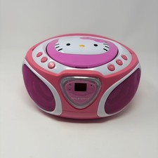 Hello Kitty CD Player Radio AM/FM Model KT2025 LED Light Show Tested Read
