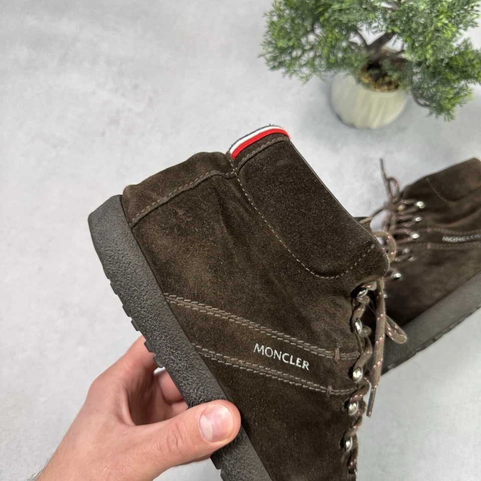 Moncler Hombres Marrón Alto Gamuza Bota Talla 42 EE. UU. 9 Foto 2 de 4