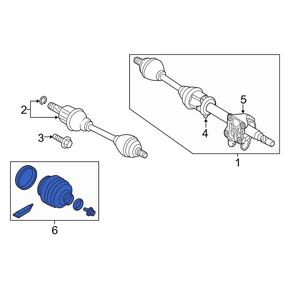 For Volvo S60 Cross Country 17-18 Volvo 30759410 Front Inner CV Joint Boot Kit Foto 4 de 4