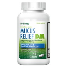 HealthA2Z Mucus Relief DM Dextromethorphan HBr 20mg Guaifenesin 400mg ...