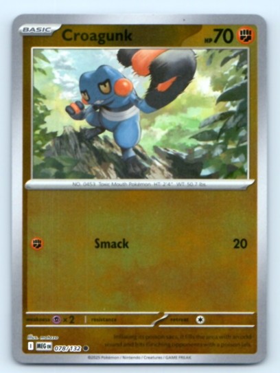 Croagunk 078/132 ~ Common Reverse Holo English Near Mint