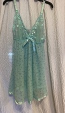 NEW Boutique Women's Babydoll Green See-Thru Nightie Lingerie & Thong Set Sz 1X