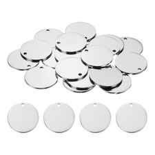 20Pcs Round Stainless Steel Tags 30mm Circle Stamping Polished Blanks Silver