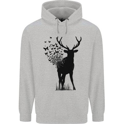Abstract Butterfly Deer Ecology Environment Mens 80% Cotton Hoodie