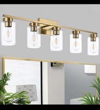 A1A9 5 Light Bathroom Vanity Light Fixtures Brushed Brass