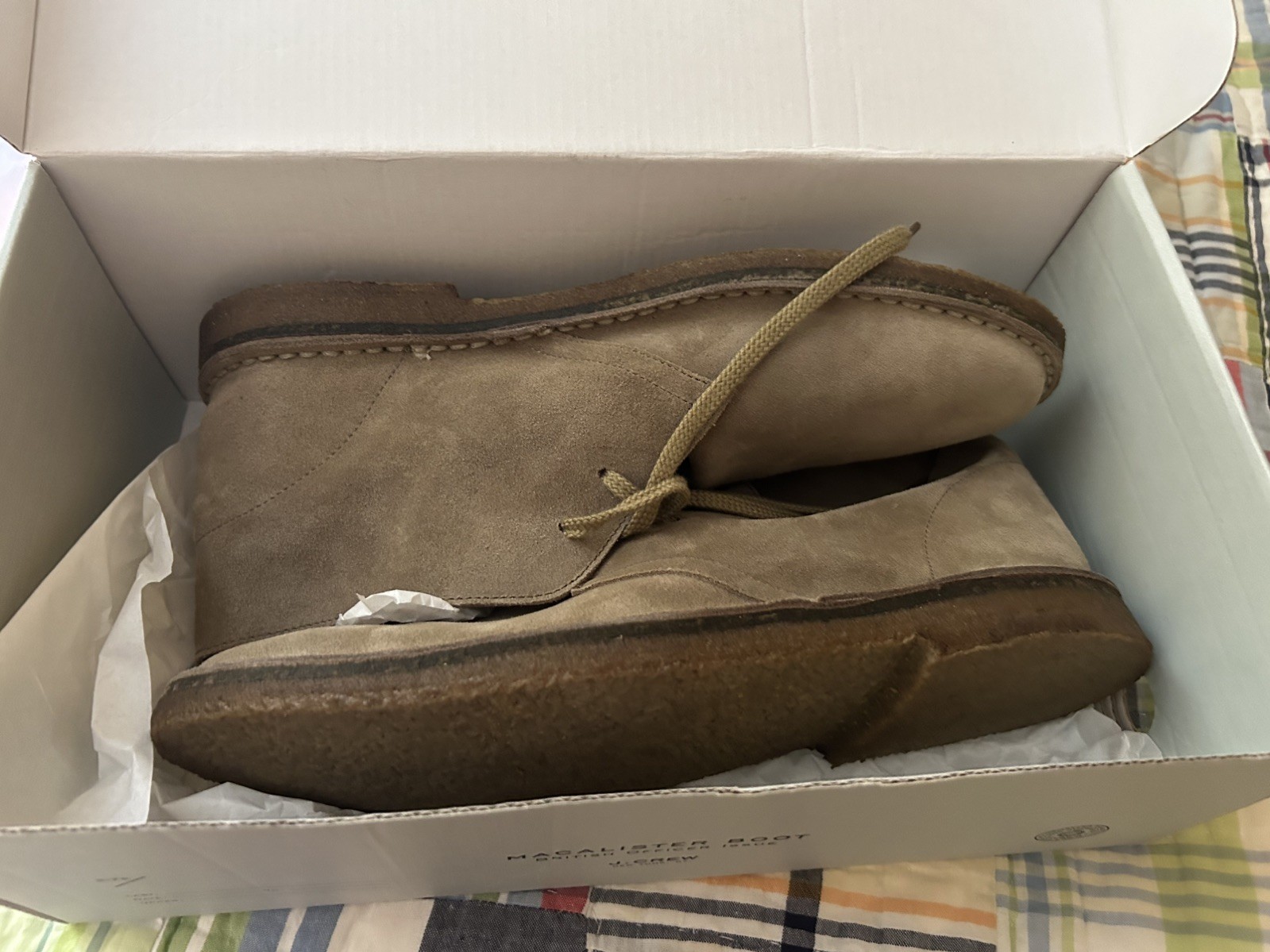 J.Crew MacAlister Suede Chukka Boots Mens Size 10 Tan Crepe Sole Italy