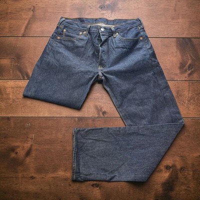 Levis 501 Original Fit Jeans Mens 36x34 Inseam 32'' Dark Indigo Blue Straight Leg