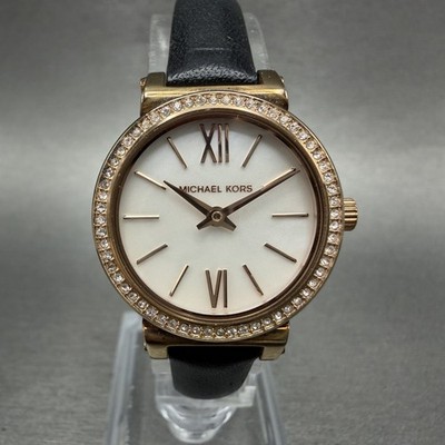 Michael Kors Sofie Watch Women 26mm MOP Dial Rose Gold Tone Round New Battery