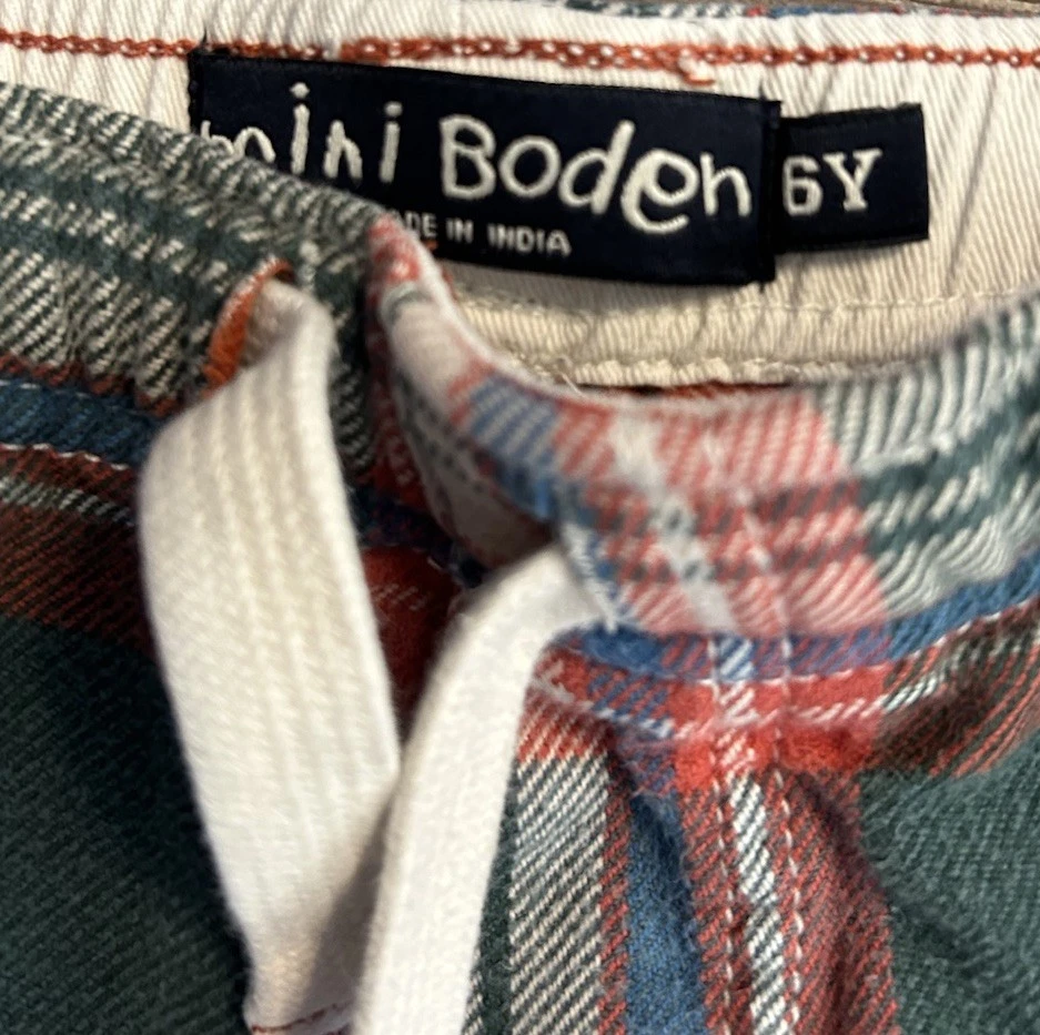 Pantalones cargo Mini Boden para niños 6 Y a cuadros banda elástica temporada de otoño Foto 3 de 4