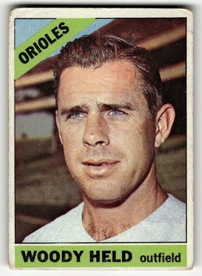 1966 Topps Woodie Held #136 Baltimore Orioles LOW MID GRADE FILLER CARD