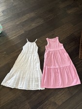 Girls Pink And White Bundle Of 2 Dresses Size 6x Good Condition