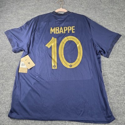 2022 World Cup Nike Dri-Fit France Kylian Mbappe Home Jersey XXL