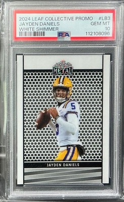 2024 Leaf Collective Promo Jayden Daniels LB3 Shimmer White #d 5/5 PSA 10 GEM