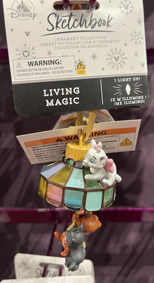 Disney Parks 2025 The Aristocats Marie Light Up Lamp Sketchbook Ornament NEW