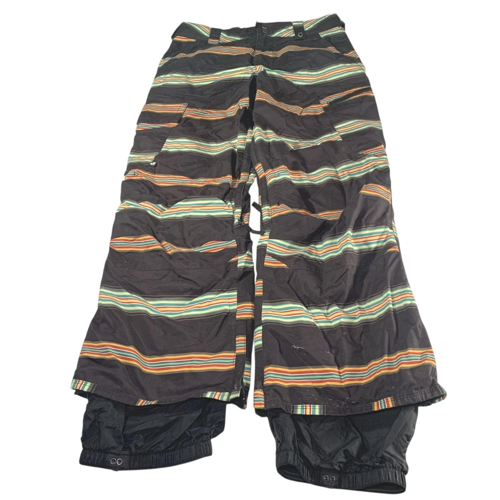 Burton Dryride Ski Brown Snowboard Pants Mens Size Small Adjustable Waist Straps