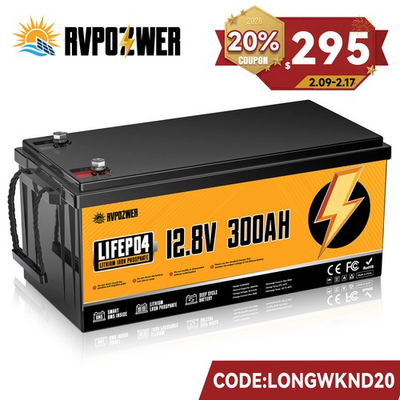 #ad 12V 300Ah Lithium LiFePO4 Battery 200A BMS for Golf Cart RV Marine Solar Panels $363.74