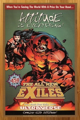 1995 Malibu/Marvel Comics All New Exiles Print Ad/Poster X-Men Juggernaut Art