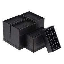 4Pack Rectangle Bed Risers 4.33" Frameless Furniture Risers Couch Lift Black