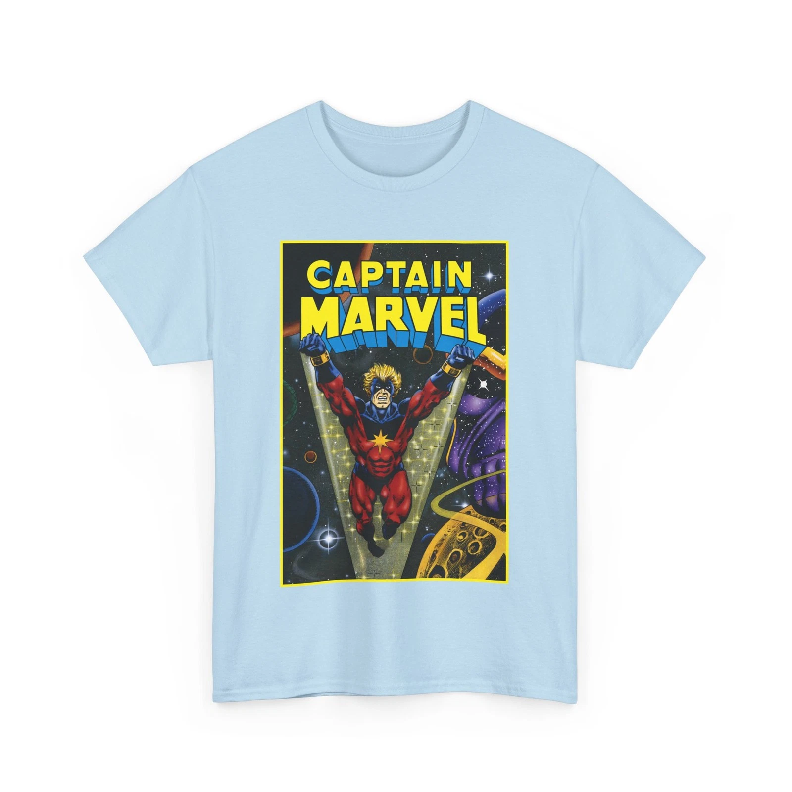 Captain Marvel T-Shirt - Jim Starlin Art - Mar-Vell - Thanos - Marvel Comics