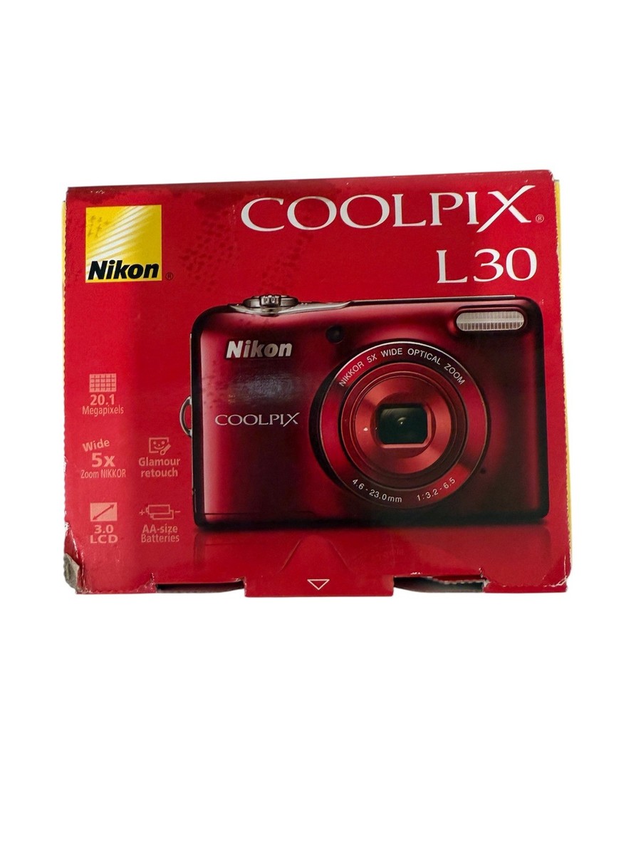 Nikon COOLPIX L30 20.1MP Digital Camera - Red for sale