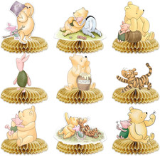 9Pcs Winnie Centerpieces for Baby Shower Decorations Double Size Classic Winnie