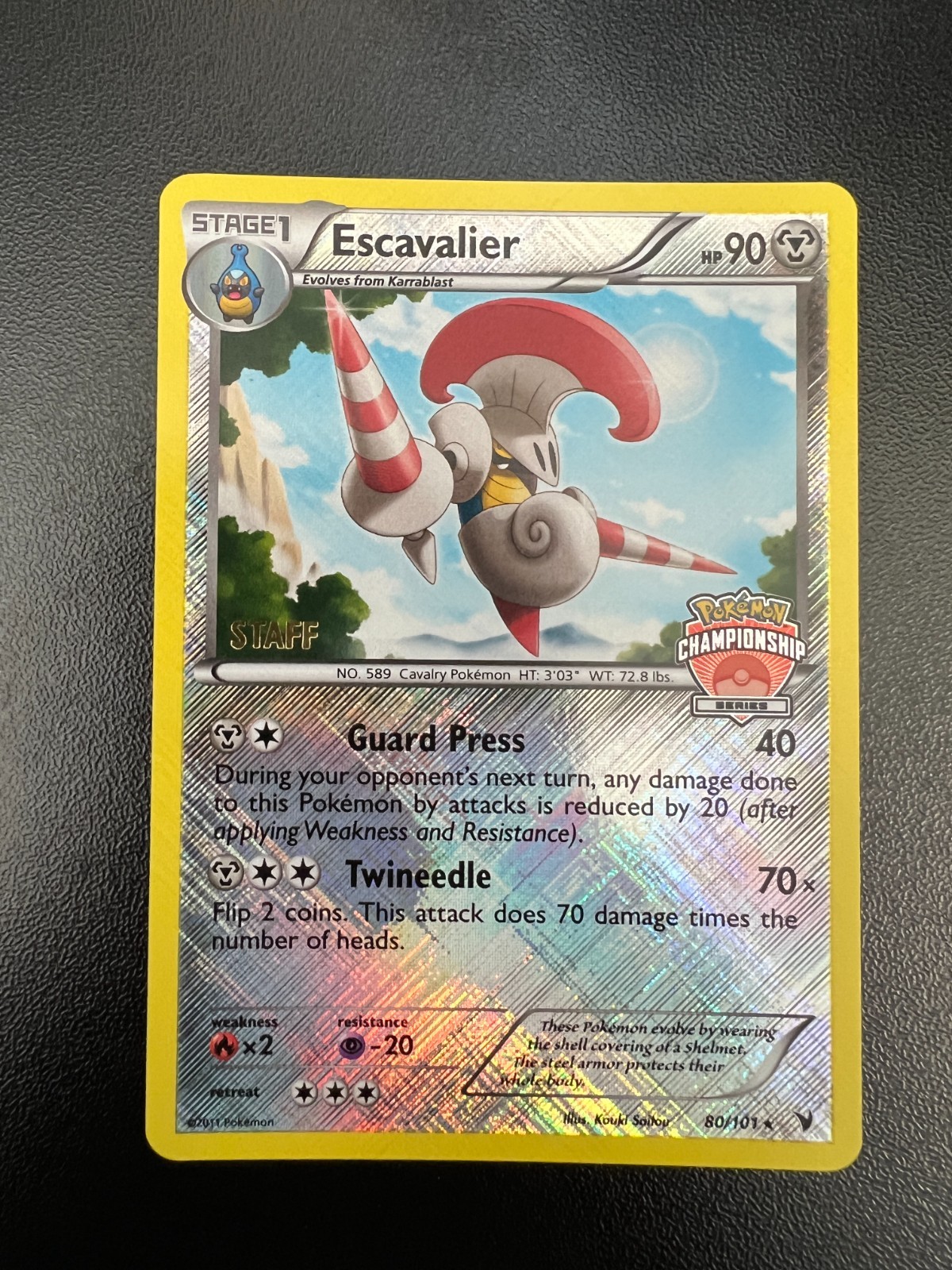 Pokemon Escavalier 80/101 National Championships STAFF Promo Holofoil NM!!