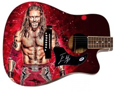 WWE Edge Signed 1/1 Custom Graphics Photo WWF Guitar PSA