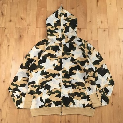 BAPE STA Full Zip Hoodie 1st Camo Yellow a bathing ape star Size M