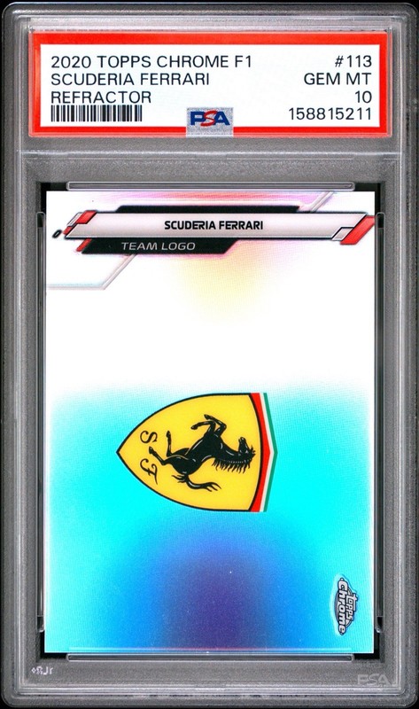 SCUDERIA FERRARI PSA 10 2020 TOPPS CHROME FORMULA 1 F1 #113 REFRACTOR