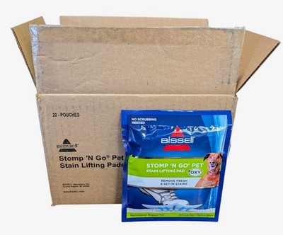 Bissell Stomp 'N Go Pet Lifting Pads + Oxy Stain Carpet Rug Cleaning 20 Pack New