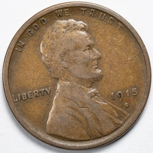 1915-S Lincoln Wheat Penny San Francisco Mint Fine (F)