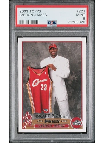 2003 04 Topps #221 LeBron James Cavaliers RC Rookie Card PSA 9 NICELY CENTERED