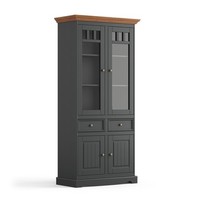 Schrank System Regale Wohnzimmer Vitrine Vitrinen Schrank Glasschrank Regal Holz