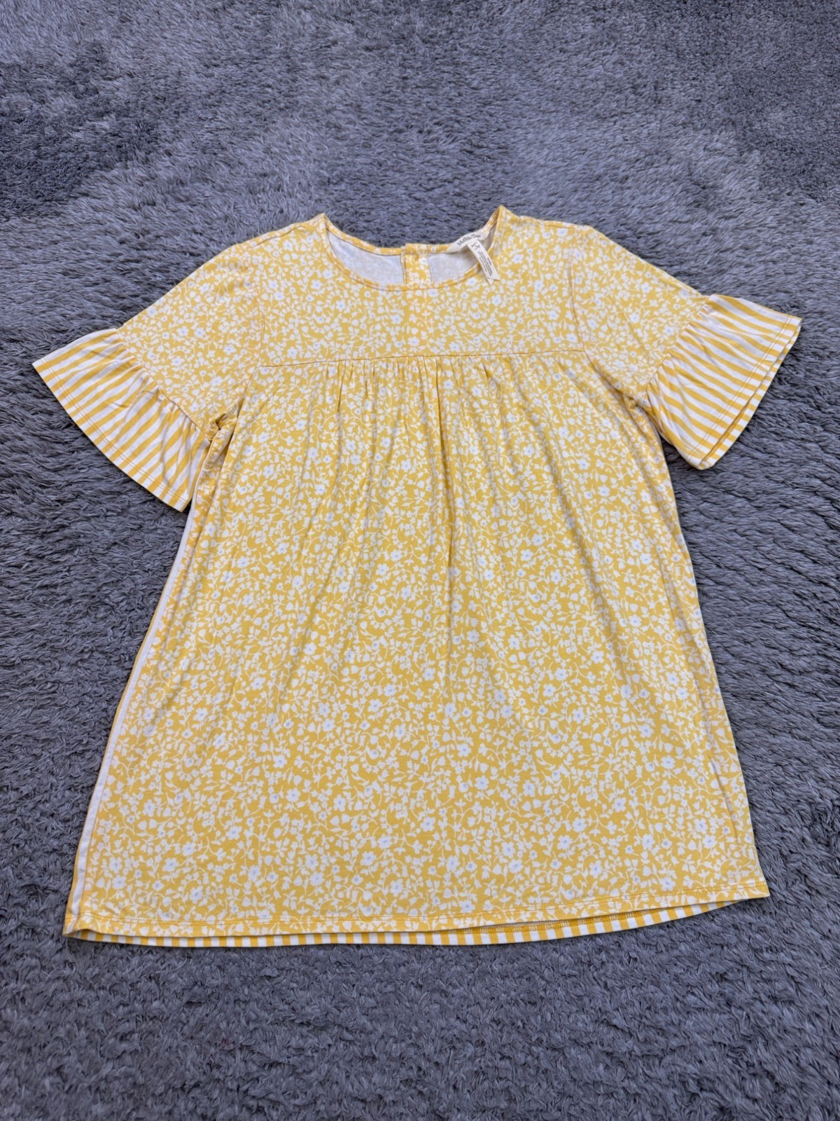 Matilda Jane Top Women Small Yellow Floral Dream Chasers Golden Sunshine Blouse