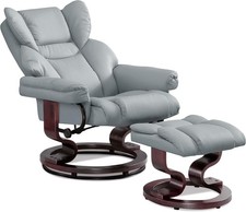 Comfy Recliner Chair w/ Footstool 360° Swivel Armchair Lumbar Support Sofa Chair