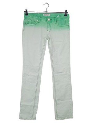 FRANCOMINA Five-Pocket-Hose Damen Hose Gr. DE 42 grün-weiß Casual-Look