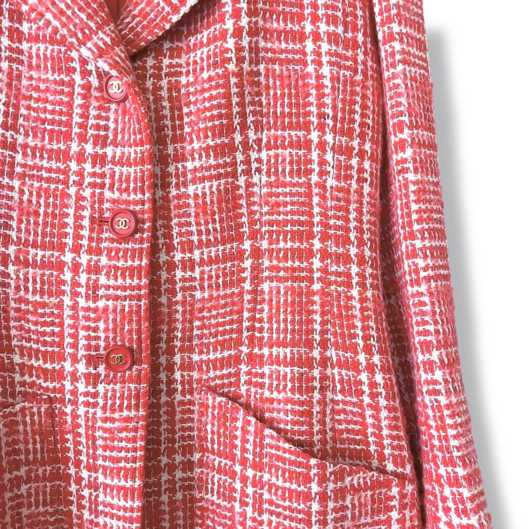 Good Condition Chanel Coco Mark Button Wool Tweed… - image 6