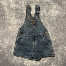 Vintage OshKosh B'gosh Kids Denim Shortalls Overalls Blue Size 4T Made In USA