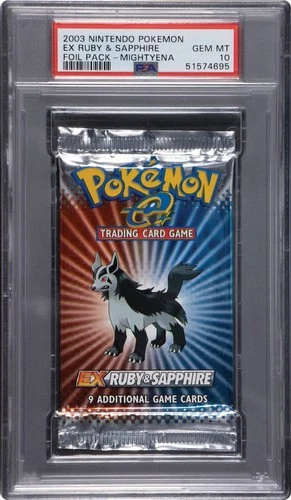 2003 Pokemon EX Ruby & Sapphire Foil Booster Mightyena Art PSA 10 GEM MINT