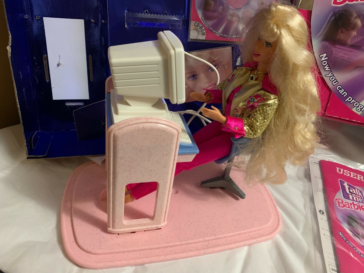 VTG Talk with Me Barbie Doll with PC CD Outfit Computer Chair