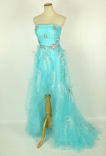 NWT Blue Jovani Size 0 High Low Full-Length Polyester Solid Gown $550 Ball Prom