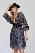 NEW Free People Moonbelt Mini Dress Size 4 MSRP: $300 black