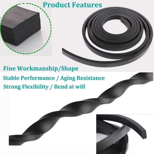 NBR Nitrile Rubber Seal Strip Square Section 4x4~30x30mm Solid Oil Heat Resistan - Picture 3 of 14