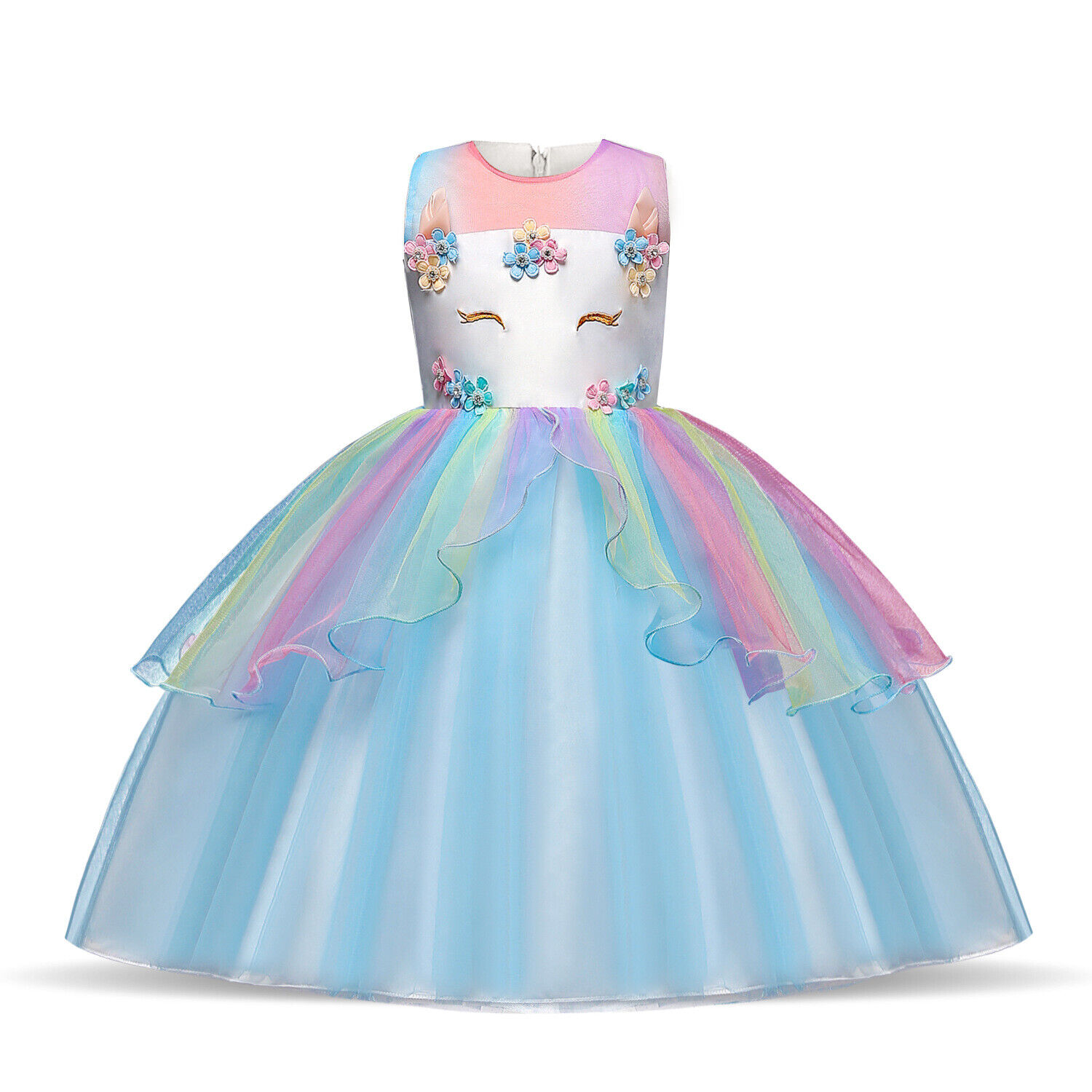 Unicorn Toddler Kids Girls Dress Birthday Sequins Dress Outfits Party ...