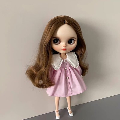 Blythe Doll Clothes Fashion Dress Withe Cute Neck Up Doll Azone Ymy Toys Gifts
