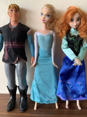 Disney Store Frozen Doll lot of 3 | Anna, Elsa, Kristoff H03