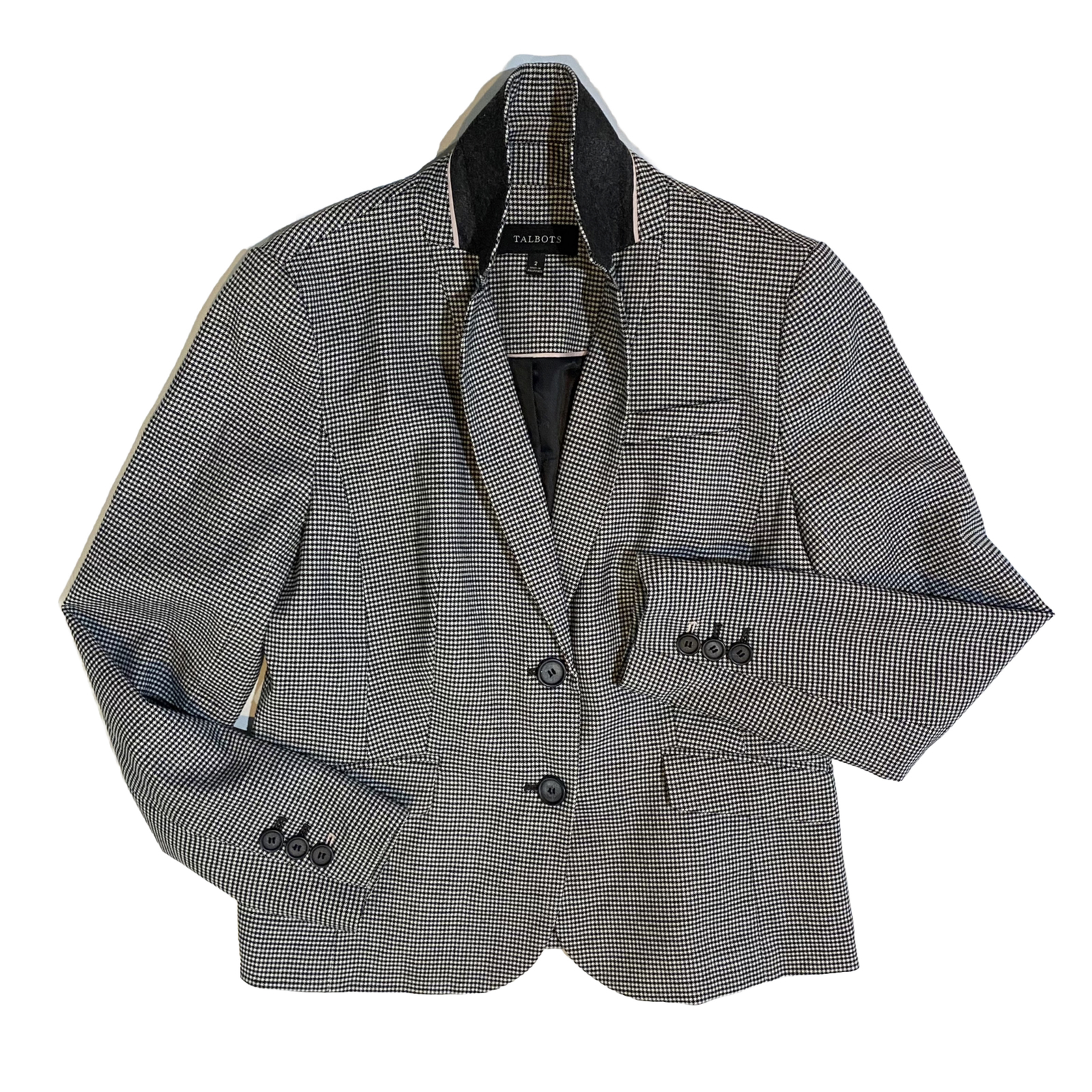 Talbots Blazer Houndstooth Jacket Wool Blend Size… - image 2