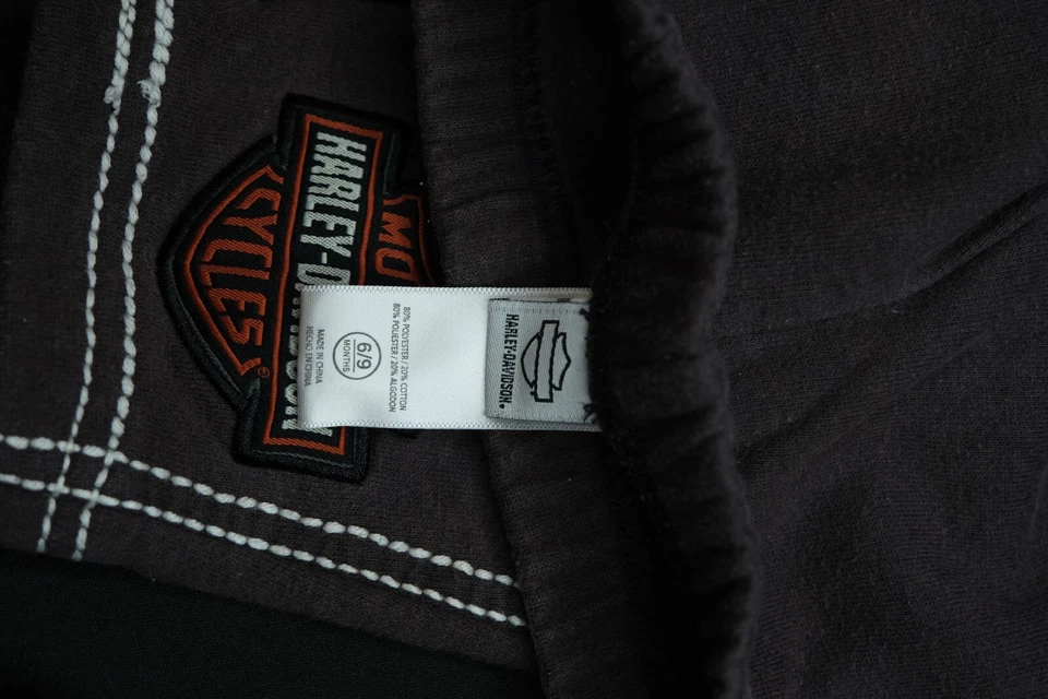 Pantalones deportivos Harley Davidson niños 3-9M niños pequeños negros blancos motocicleta niños Foto 4 de 4