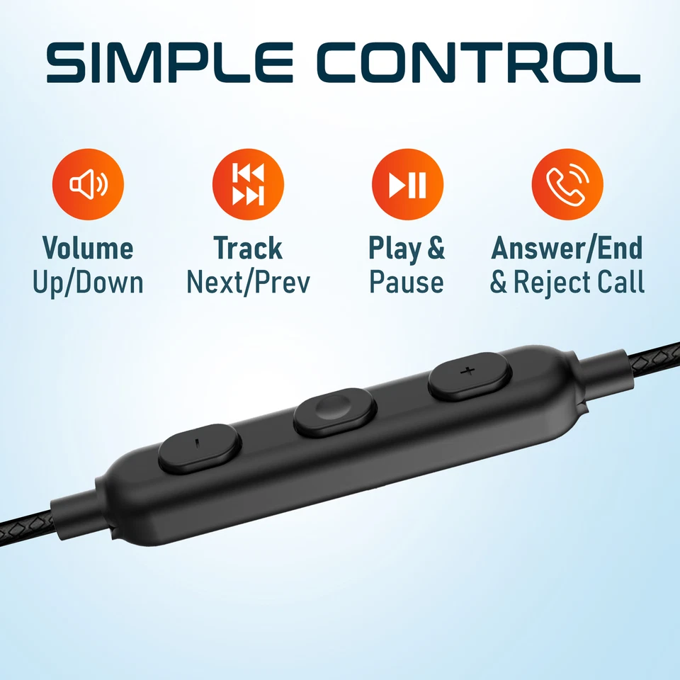 Delton 24EC Stereo Earbuds, USB Type-C - Black - Image 4 of 4