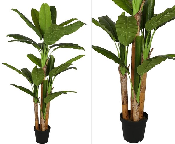 Bananen Kunstbaum 190Cm Mit 4 StäMmen Und 28 BläTter Von Ibizanos-image